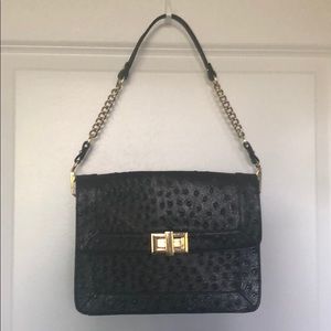 Rebecca Minkoff pebbled leather handbag black